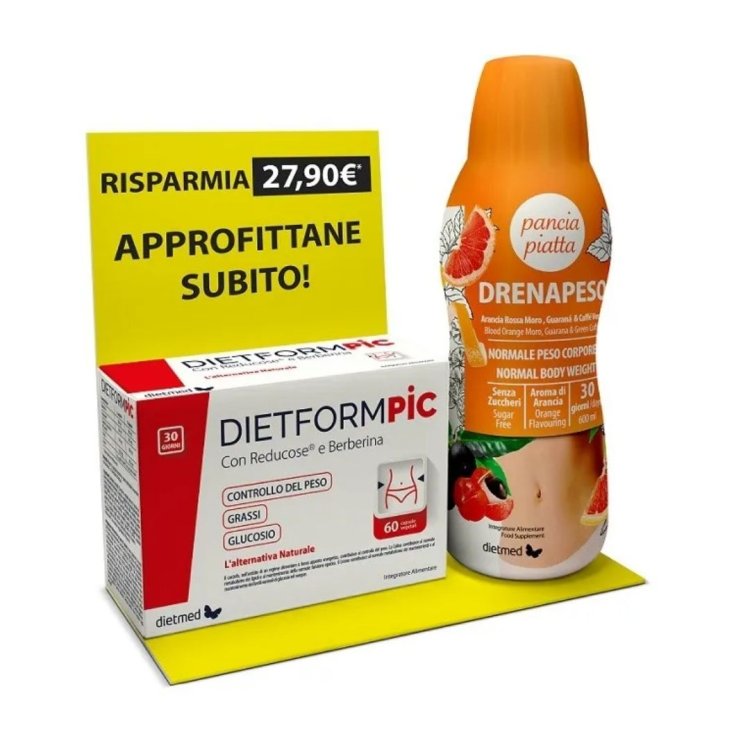 PACK PROMO DIETFORMPIC 30CPS + DRENAPESO PANCIA PIATTA 600ML PACK PROMO DIETFORMPIC 30CPS + DRENAPESO PANCIA PIATTA 600ML
