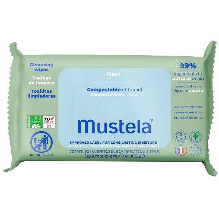 MUSTELA SALVIETTE COMPOST 60PZ MUSTELA SALVIETTE COMPOST 60PZ
