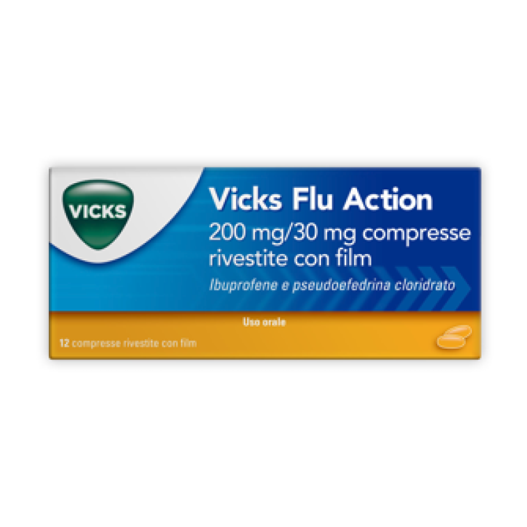 VICKS FLU ACTION*12CPR200+30MG